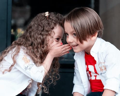 boy and girl Keeping the wedding dance secret